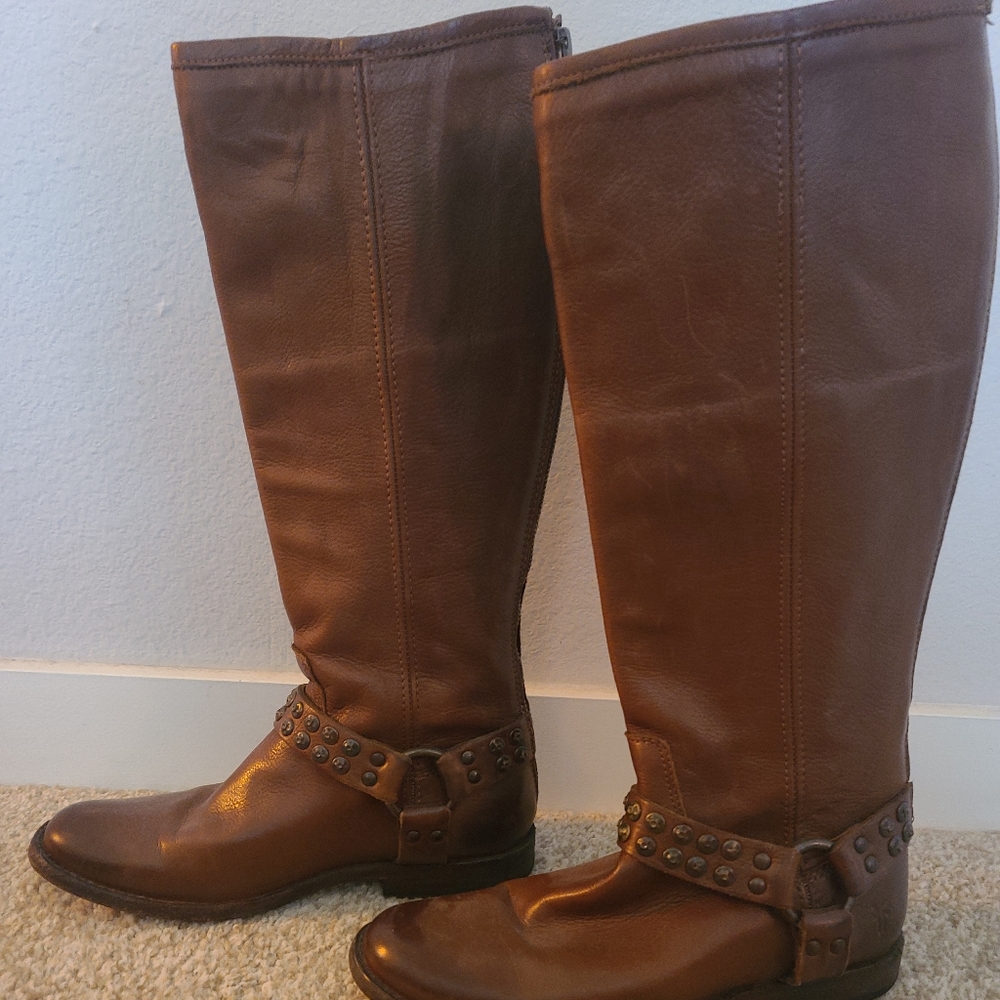 Frye Leather Boots, Brown, Size 7